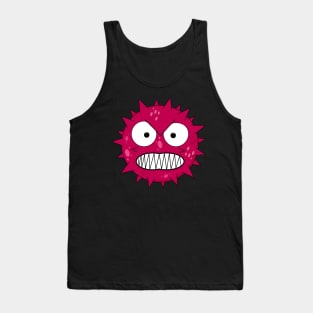 Angry red virus with fierce eyes Tank Top